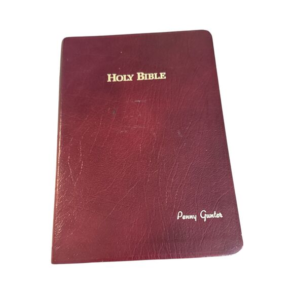 Holy Bible Red Letter Edition Burgundy Leather w/ Maps Presentation 1992 - Picture 2 of 10